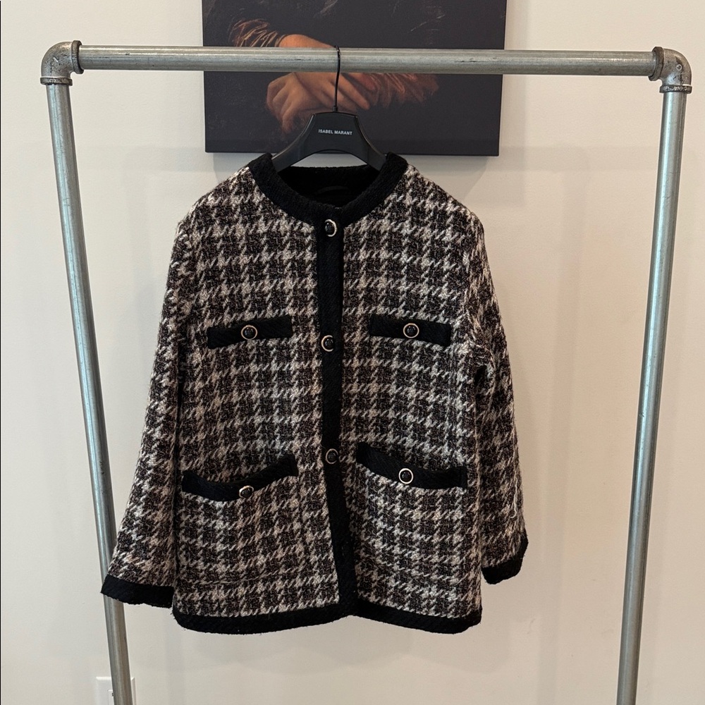 H&M Black and White Textured Jacket